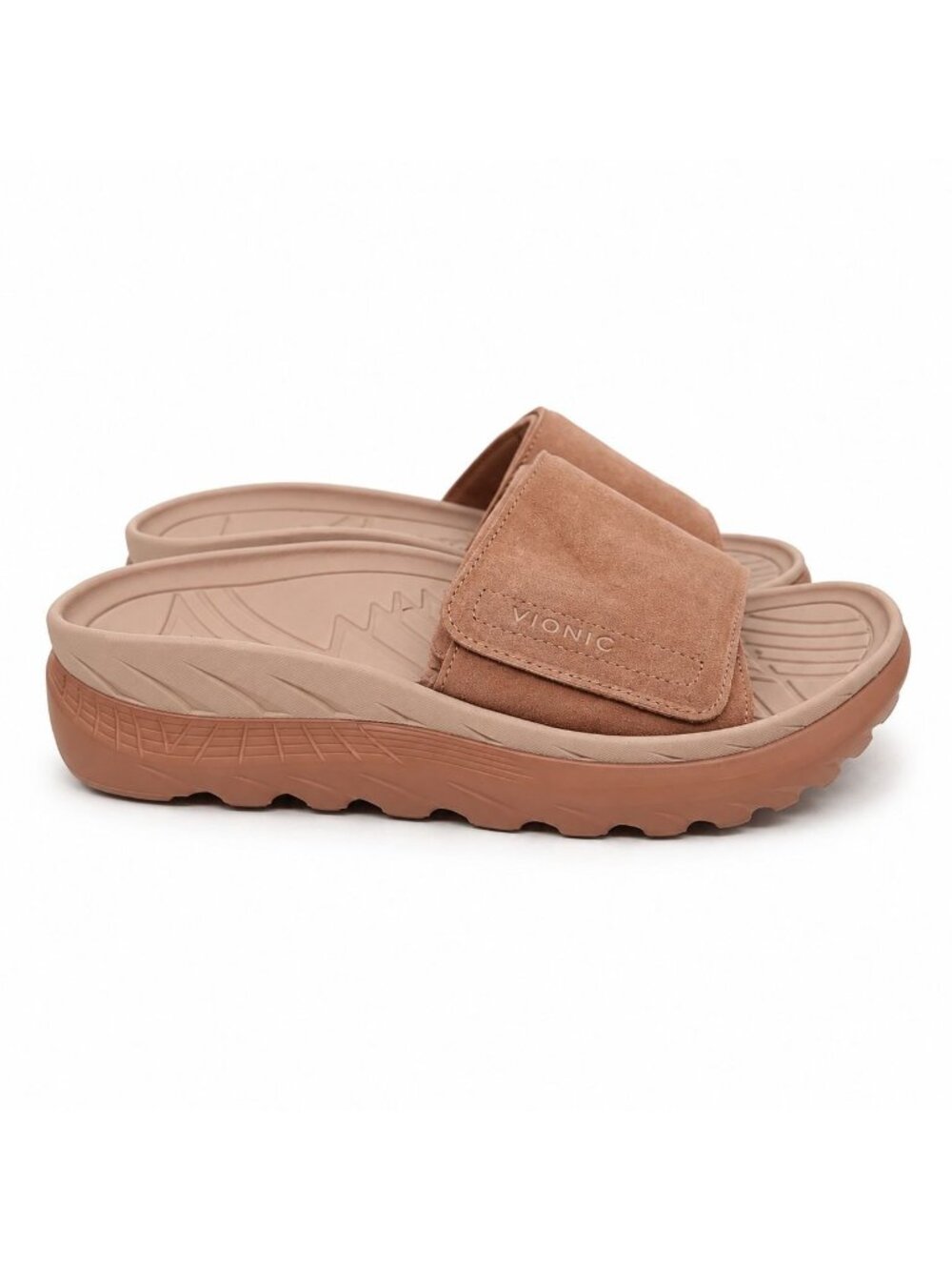 Vionic Rejuvenate Recovery Supportive Sandals Womens 10 Mens 8.5 Suede Slides